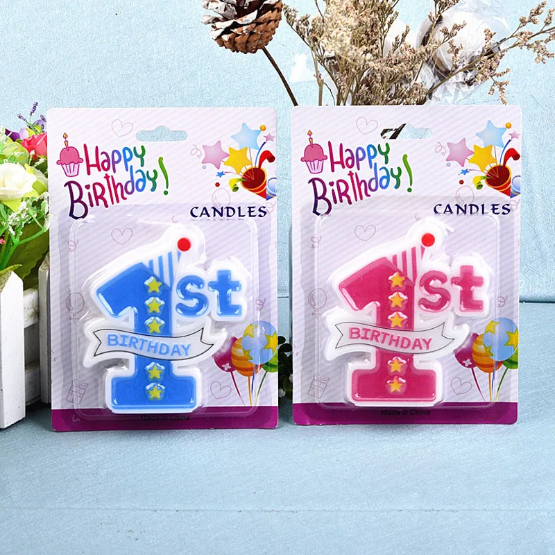 

Baby 1st Birthday Candle Creative Number Candle Happy Birthday Party Cake Candles Baking Dessert Topper Decorations Baby Shower