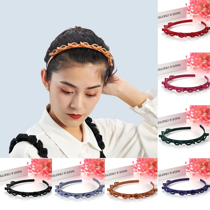 

Fashion Double Bangs Clips Headbands Solid Twist Black Braider Hairpin Hairbands for Women Girls Beauty Tool Hair Accessories