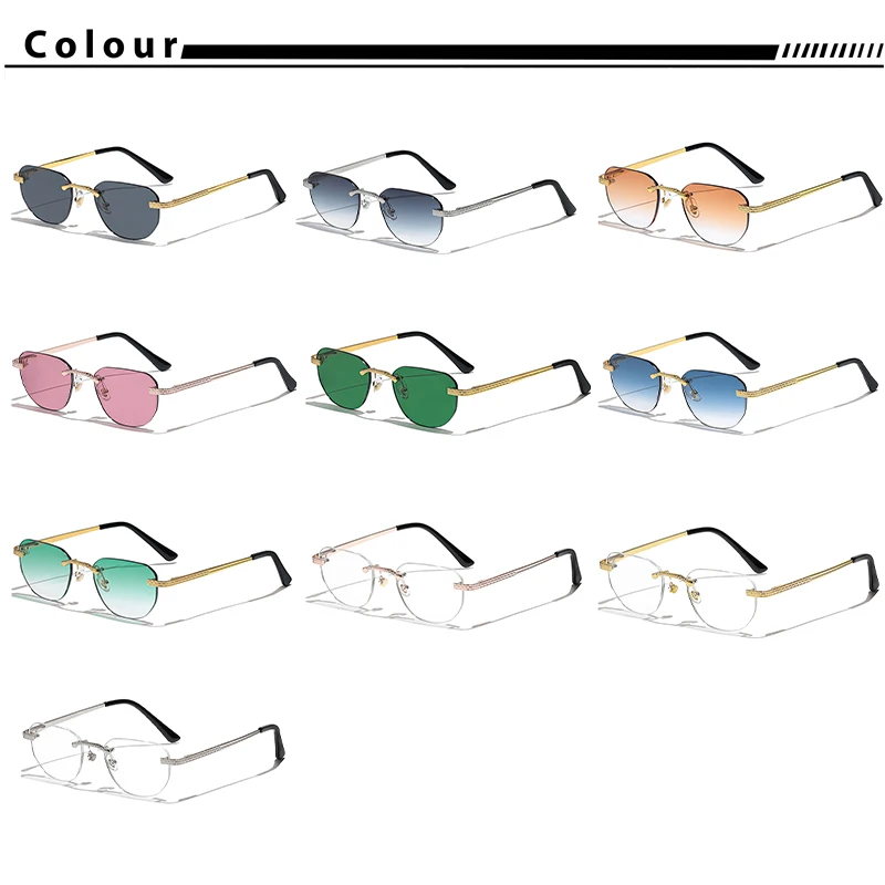 CATERSIDE новые ретро солнцезащитные очки без оправы мужские пилотные мельхиевая