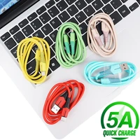 5a fast charging usb type c data cable for xiaomi redmi huawei honor universal liquid silicone charger cord phone cable with led