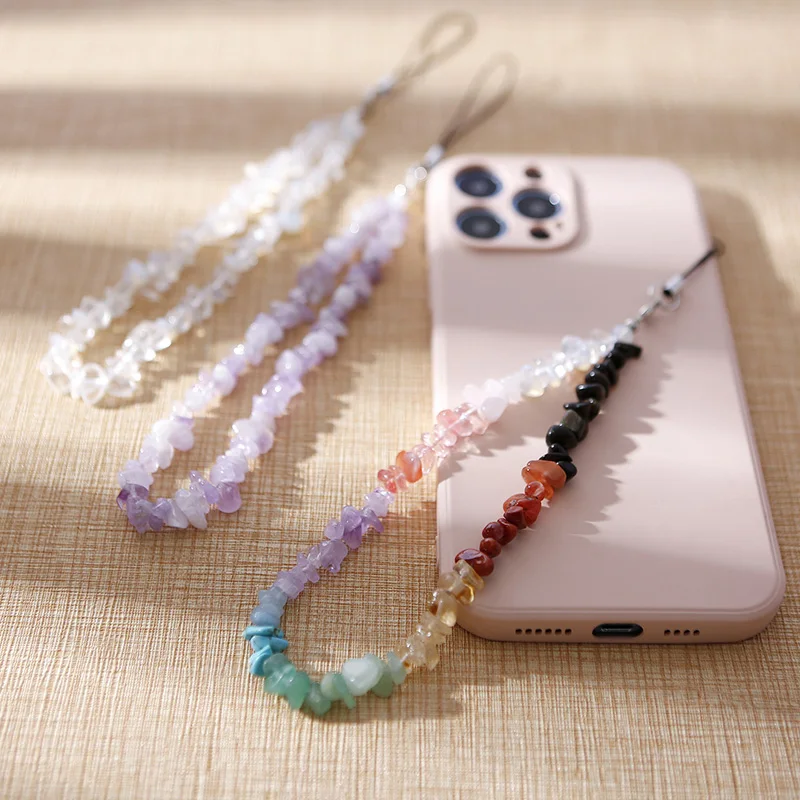 

Gravel Mobile Phone Chain Creative Colorful Women Girls Acrylic Anti-Lost Fashion Jewelry Beaded Cellphone Strap Lanyard Pendant