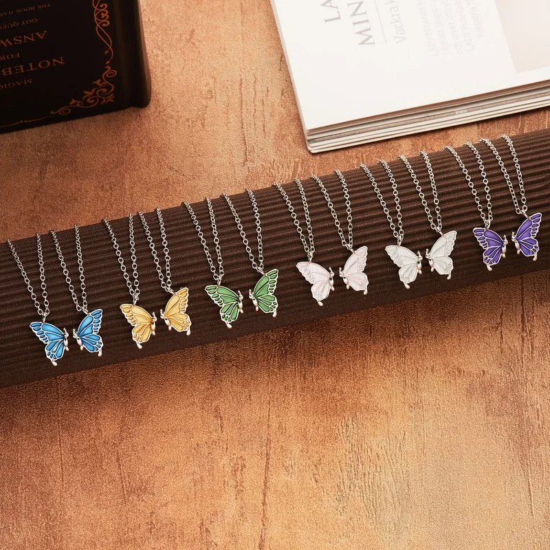

2pc Trendy Hollow Butterfly Necklaces for Women Korea Animal Link Clavicle Chain Necklace Metal Fashion Jewelry Accessories 2022