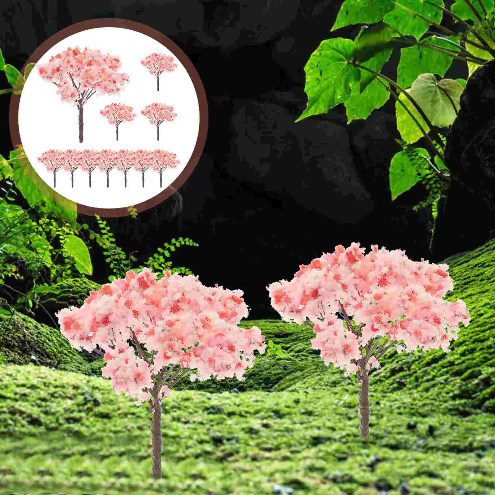 10 шт. искусственный вишневый цвет мини-деревья пейзаж цветок для архитектурной
