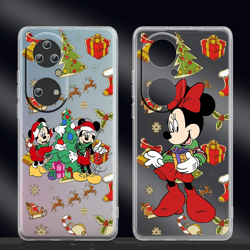 

Disney mickey mouse Christmas Phone Case For Huawei P50 P40 P30 P20 Lite 5G Nova Plus 9 SE Pro Y9S Prime Honor 9X Transparent