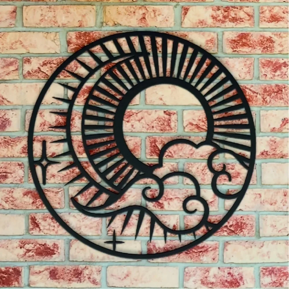 Металлический Настенный Рисунок — Легкий Солнечный Лунный Стеллар Городской