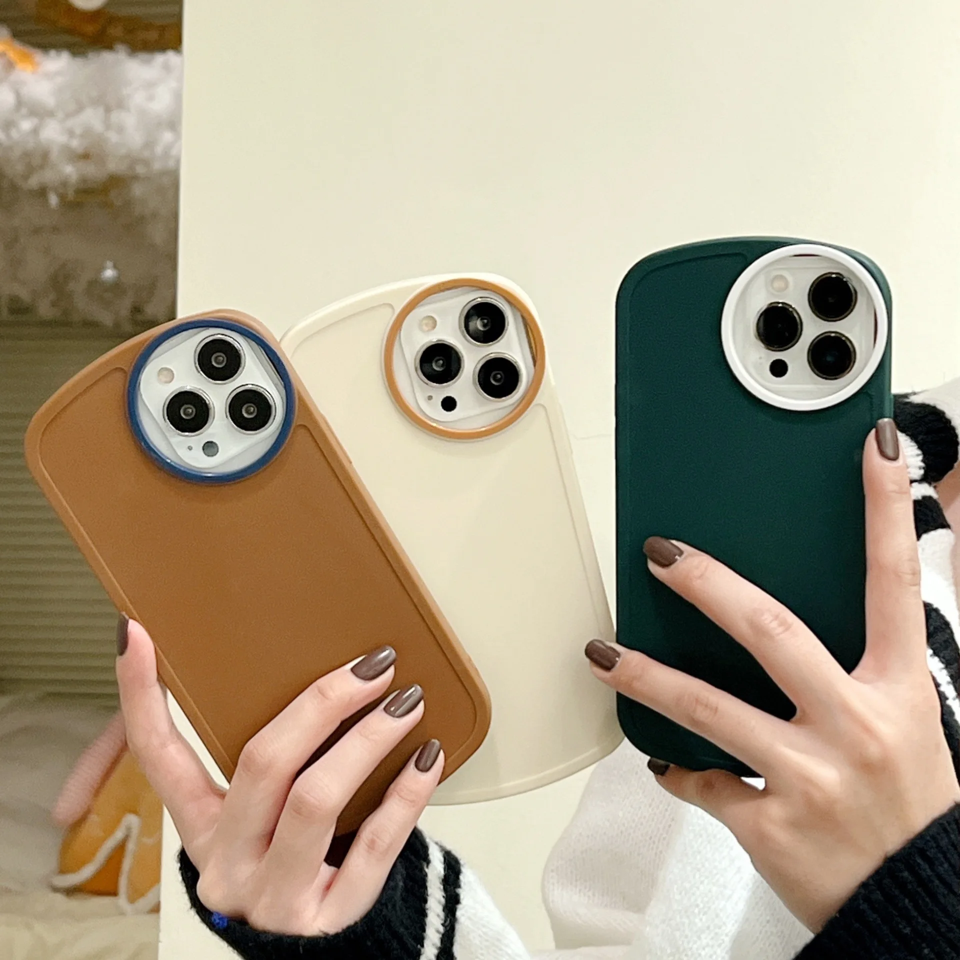 Ins Pure Color Big Camera Hole Large Cases Phone Case For Iphone 14 13 12 11 Pro Max X XR XSMAX TPU Case Cover New Products