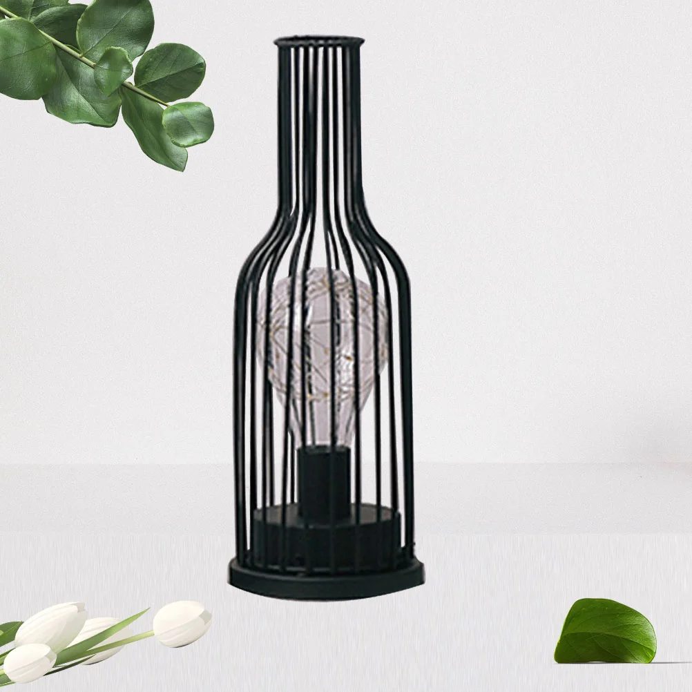 

1PC Desk Lamp Hollow Powered Winebottle Shape Night for Living Room