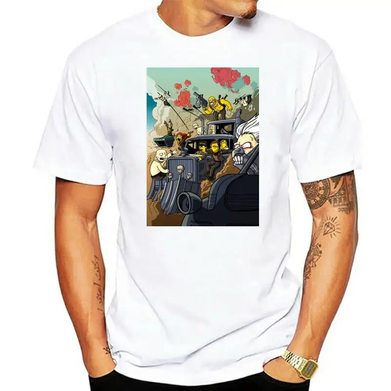 

Mad Max Fury Road Cartoon Mens White, Custom Made T-Shirt Printing Tee Shirt