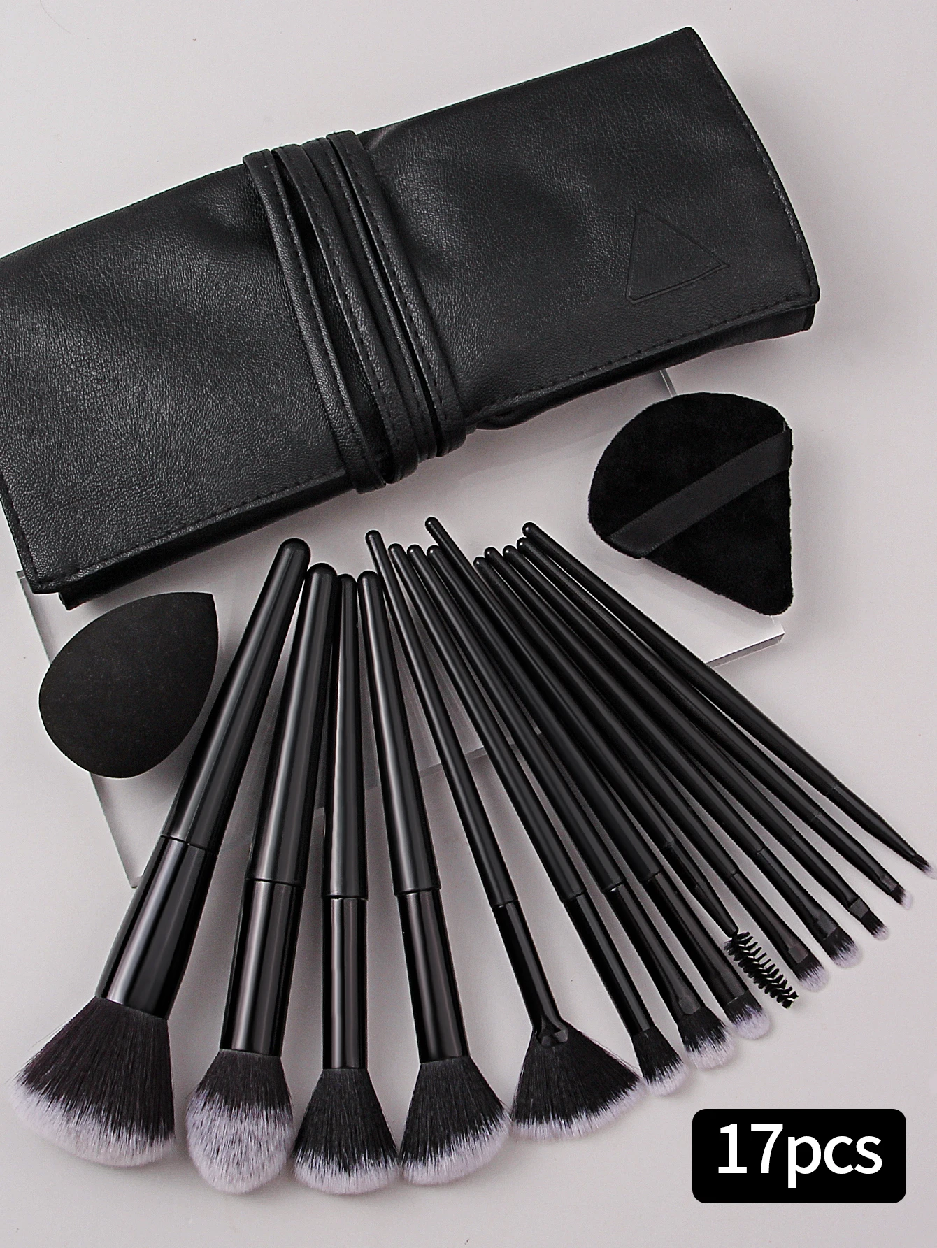 Набор Кистей Для Макияжа Из 14 Предметов С Сумкой Хранения Искусственной Кожи И
