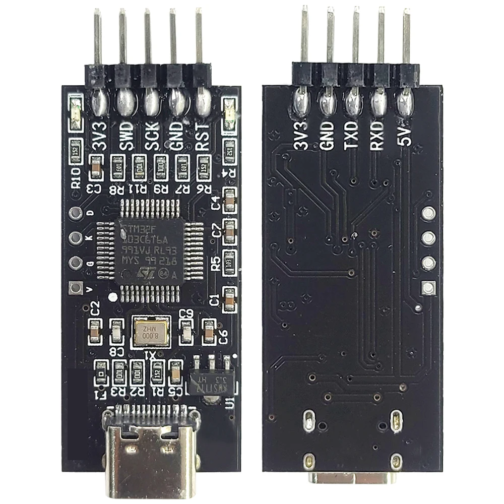 Фото Эмулятор модуля загрузки горелки STM32 для чипа Cortex-M, замена портов JLINK и STLINK 10M SWD CDC TTL, USB TYPE-C №2