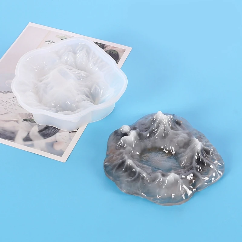 

2pcs Ice Mountain DIY Ashtray Mold Flexible Silicone Epoxy Resin Casting Molds Handmade Craft Tools Y5GB