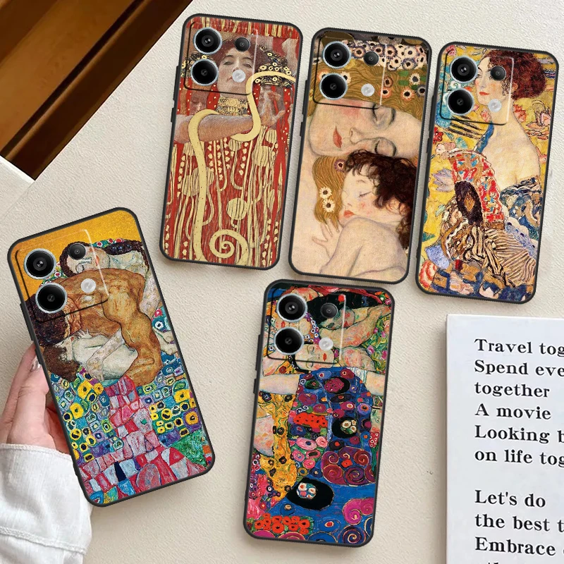 Чехол с рисунком Поцелуй Густава Климта для Xiaomi Redmi Note 13 11 8 9 10 12 Pro 12S 11S 10S 9S 13C 9C 10C 12C