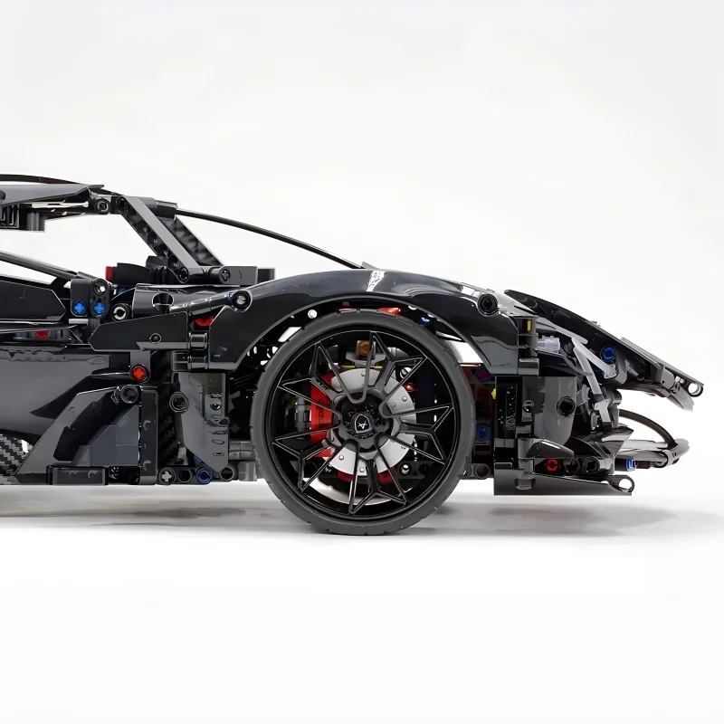 Новая модель автомобиля MOC 43100B в масштабе 1:8 черного цвета суперспортивный