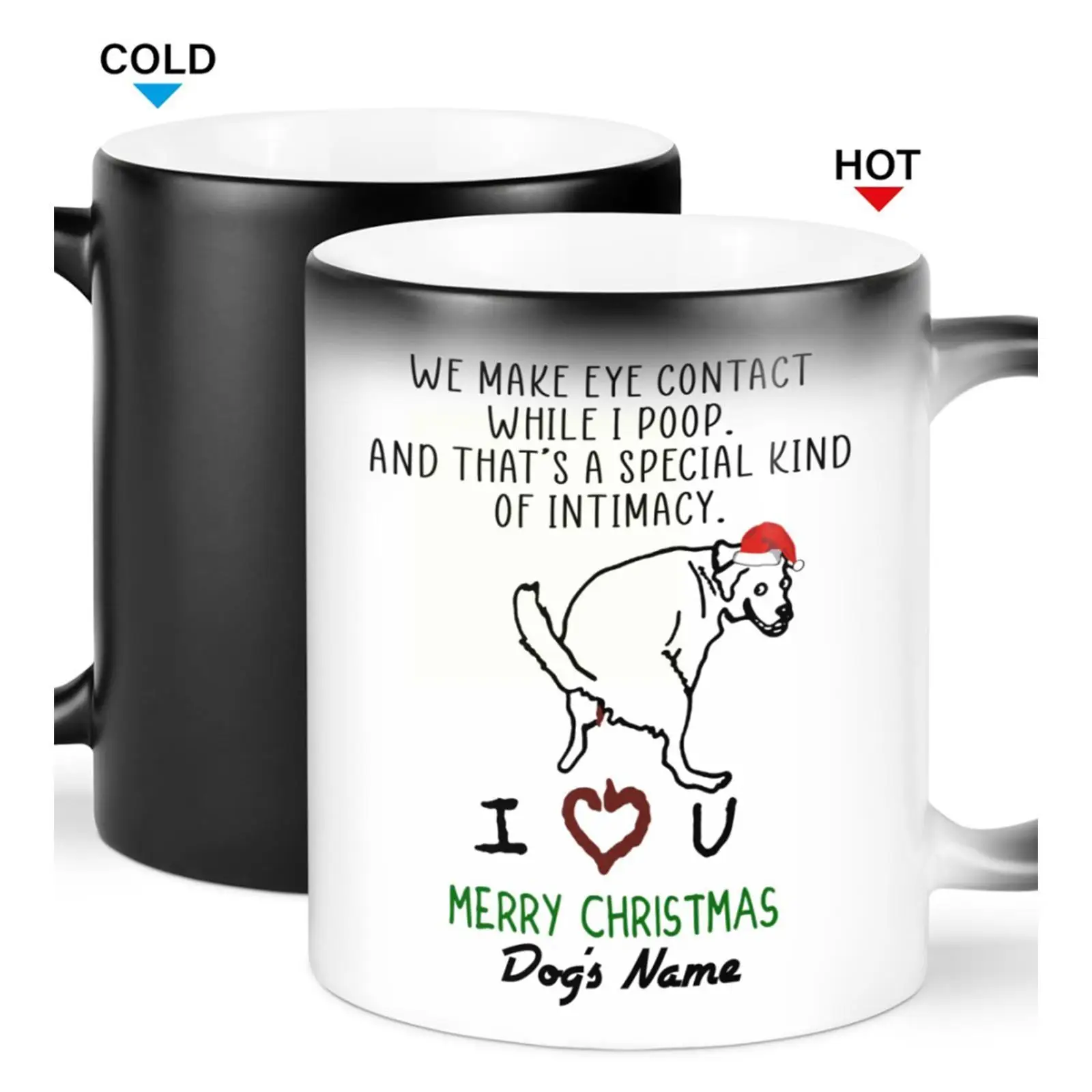 

Merry Christmas Dog Mugs Ceramic Family Gift Present Mugs Hot Temperature Change Cup For Pet Lovers Coffee Cups M9T2