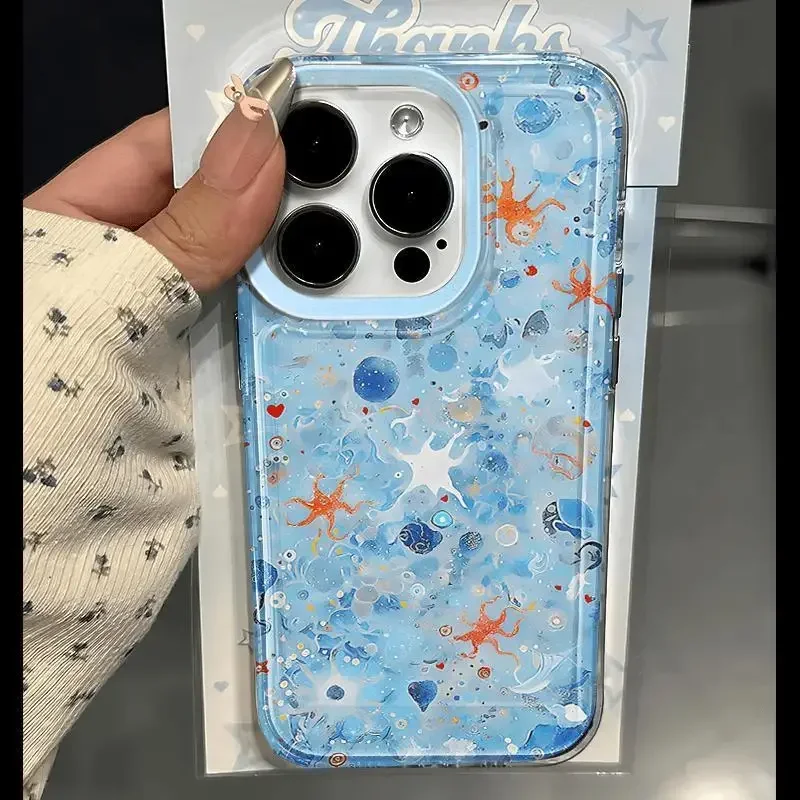 Y2K Summer Ocean Luxury Clear Space Phone Case For Samsung S10 S20 S21 S22 S23 S24 S25 Plus Ultra A35 A20 Note10 20 4G 5G Cover