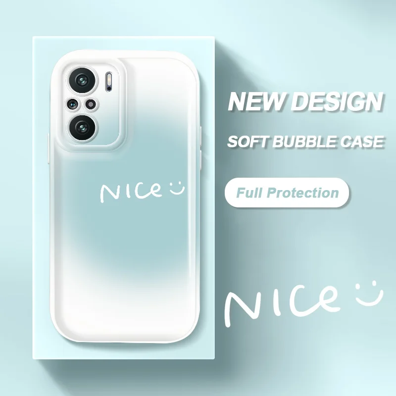 

For Xiaomi Redmi K40 K30 Pro Zoom Plus Ultra K30i 5G Racing 11i Mi 11X Pro Poco F3 F2 Pro X2 Case smiling face Phone Cover