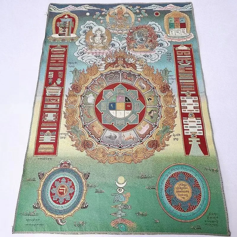 

Картина из парчи с вышивкой Thangka, изысканное украшение для дома с девятью дворцами и восемью треграммами