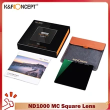 K&F Concept ND1000 MC Square Lens Optical Glass Filter 10 Stop Optical Glass with Case Maximum support for 82mm aperture lens