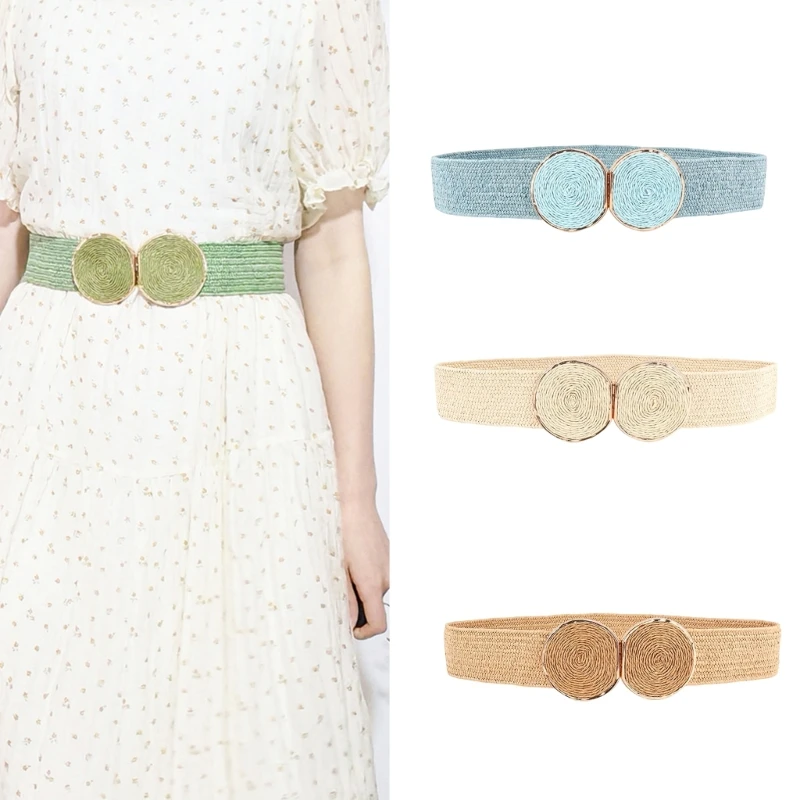 Wide Straw Belt Elastic Belt  Raffia Dress Belt Girdle Decorative Belts For Dresses Wide Belt Women Belt Waist Belt