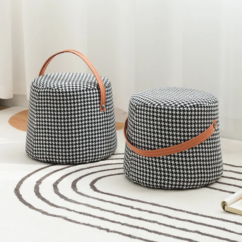 

Luxury Outdoor Foot Stool Portable Minimalist Round Modern Chair Foot Stool Entrance Kids Repose Pieds Living Room Furnitures