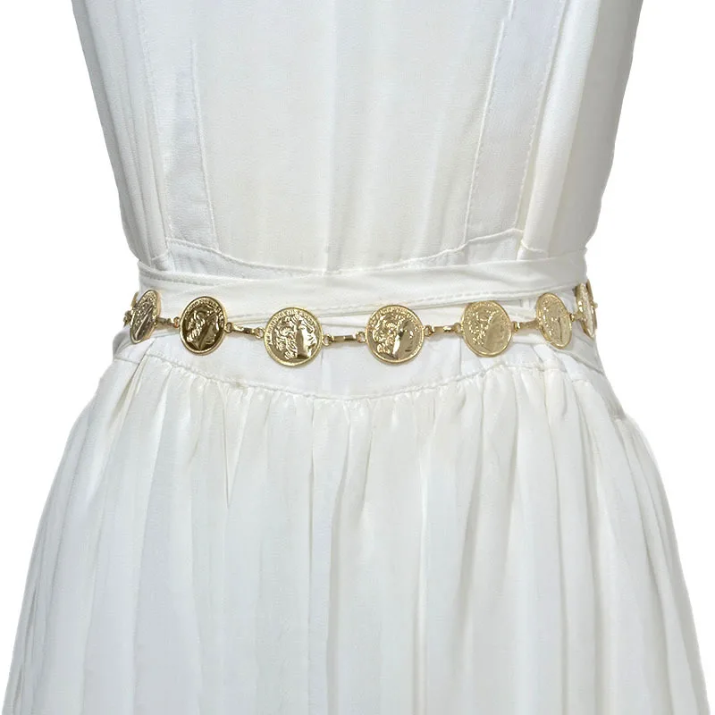 

Женский ремень из металлического сплава, с эластичным поясом