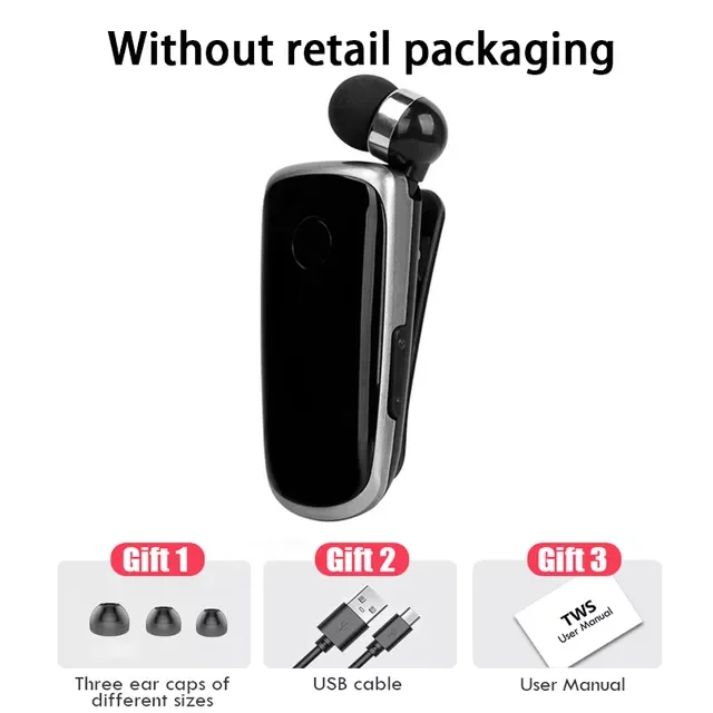 

Bluetooth-compatible ears in Lotus with Wire Wireless Clip on Headset Earphones Handsfree Earbuds Headphones in lotus