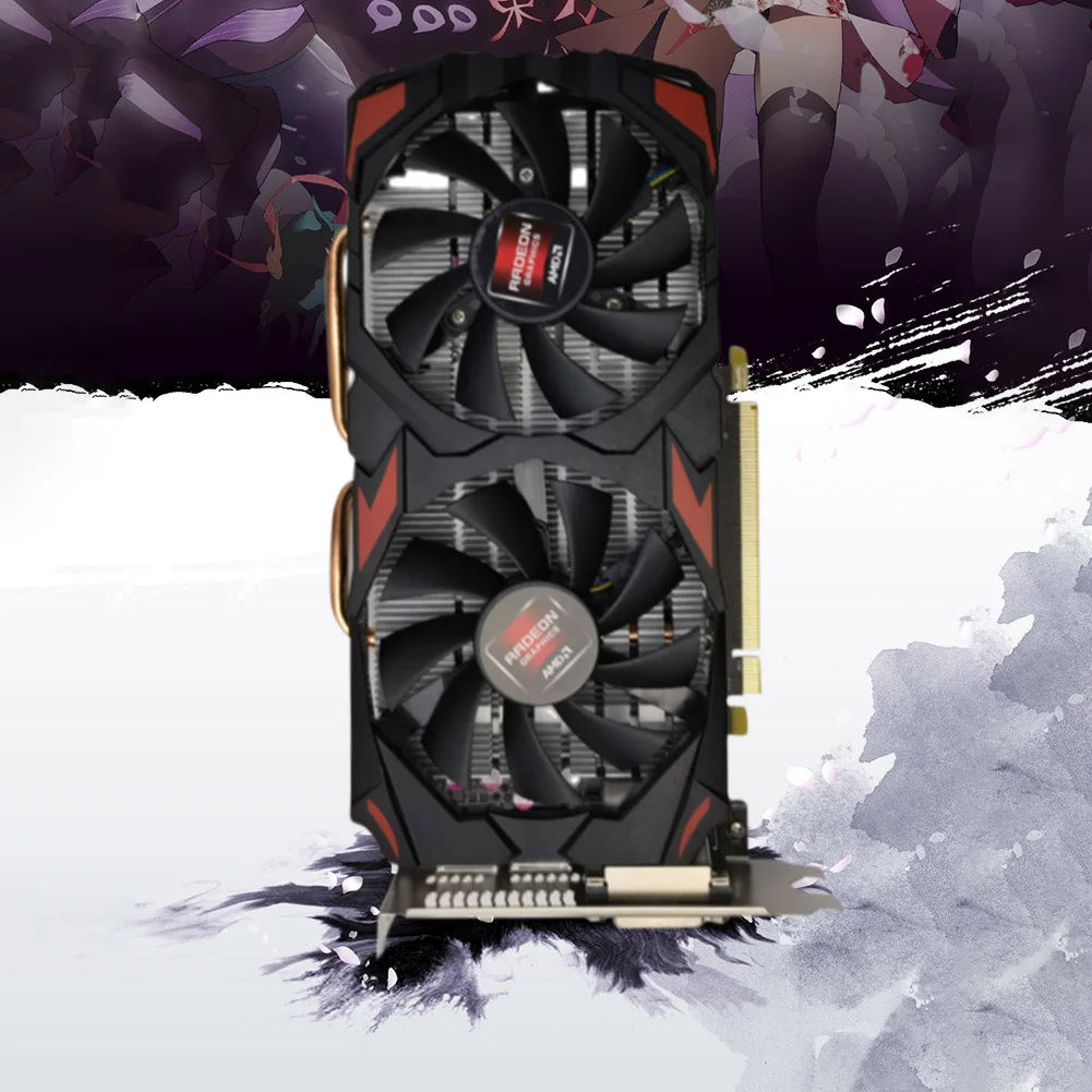 

Видеокарта RX580 8 ГБ DDR5 256 бит с вентилятором охлаждения, игровая видеокарта для настольного компьютера, аксессуары для ПК с низким уровнем шу...