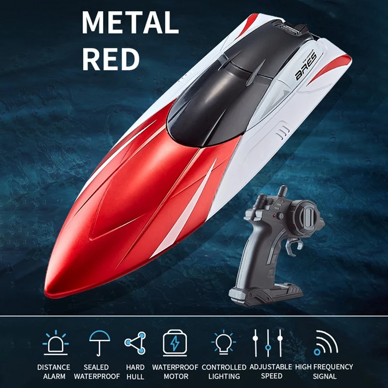 Радиоуправляемая лодка 2 4G с двойным рулем водонепроницаемая высокоскоростная