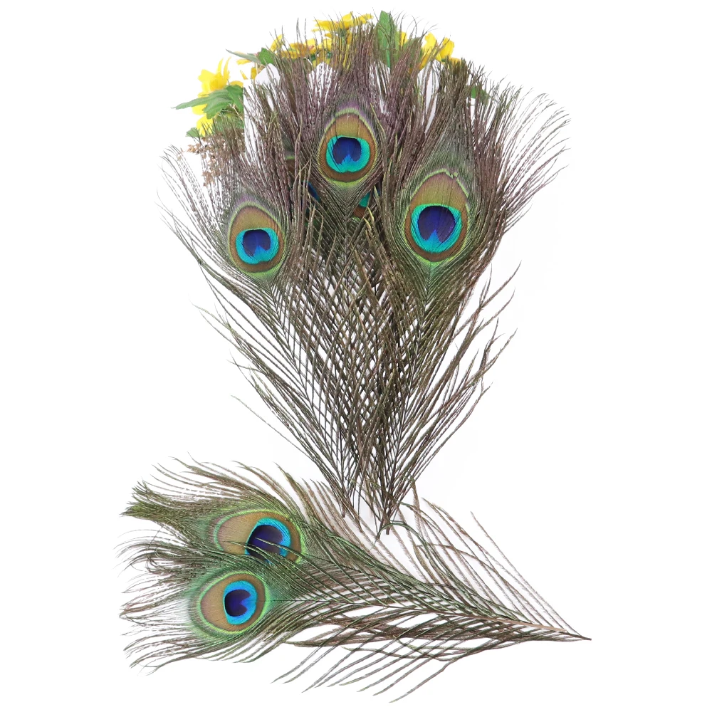 

10PCS Natural Big Eyes Peacock Feathers 25-20CM High Quality for Wedding Party Home Decorative Peacock Plumes Accessories Crafts