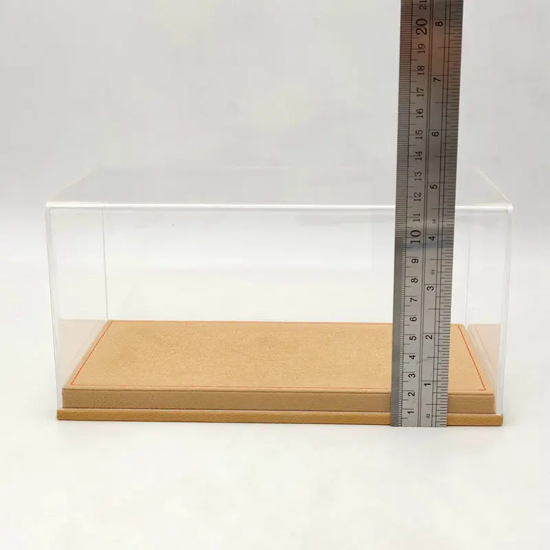 Thicken Acrylic Case Display Box Transparent Dustproof Storage Models Car Premium Base Brown Flannel Gifts Boxes 23cm |