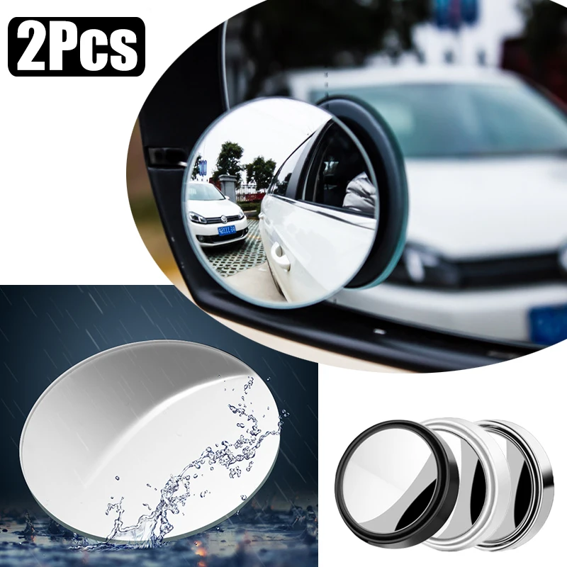 

Car 360 Wide Angle Round Convex Mirror Car Vehicle Side Blindspot Blind Spot Mirror Wide Rear View Mirror Small Round View 2Pcs
