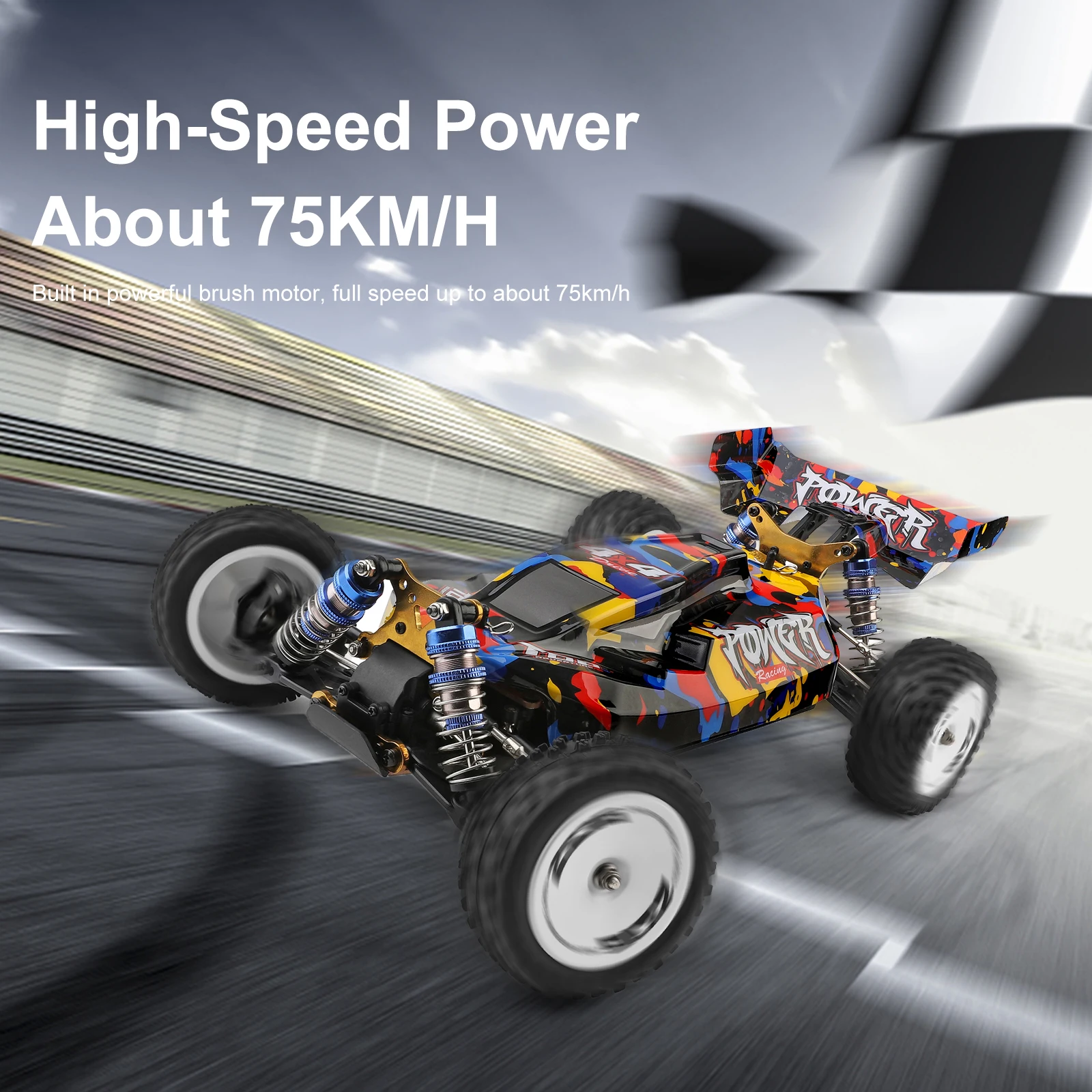 

1/12 полноприводный автомобиль с дистанционным управлением, бесщеточный двигатель, 2,4 ГГц, 75 км/ч, гоночный автомобиль с дистанционным управл...