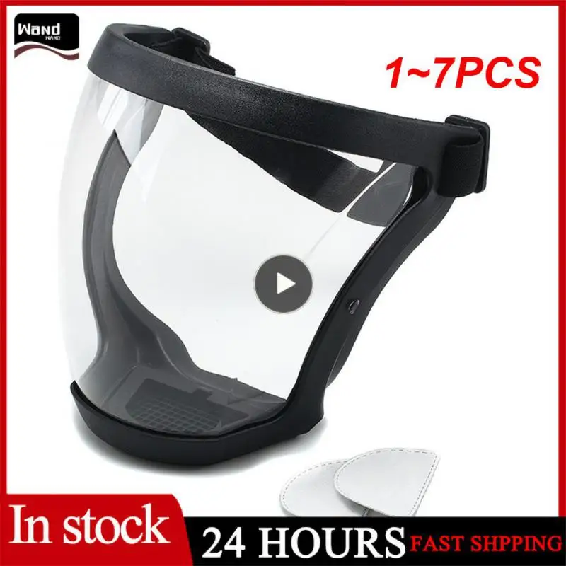 

1~7PCS Anti-fog Transparent Full Face Shield Splash-proof WindProof Mask Safety Glasses Protection Eye Face Mask with Filters