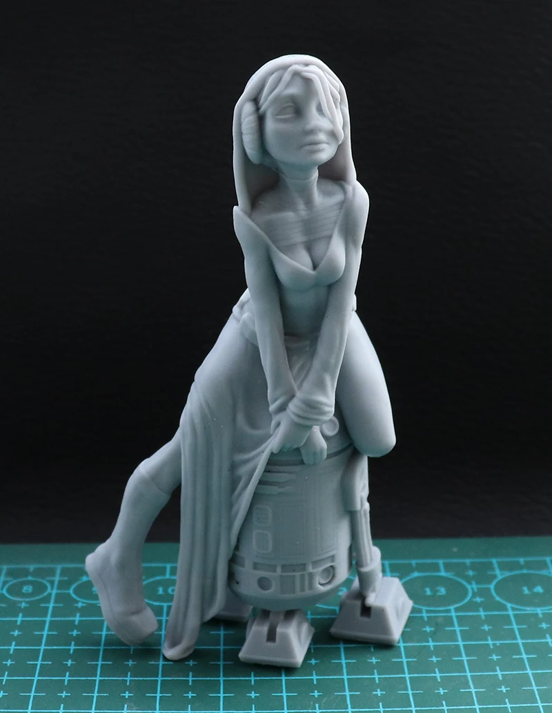 1/24 75 мм 1/18 100mm смолы модель Наборы девочка и робот рисунок Неокрашенный без Цвет