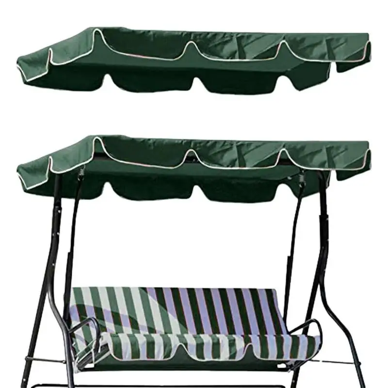 Waterproof Porch Swing Canopy Replacement Washable Swing Top Cover Replacement Swing Canopy Sun Shade For Park Garden Patio