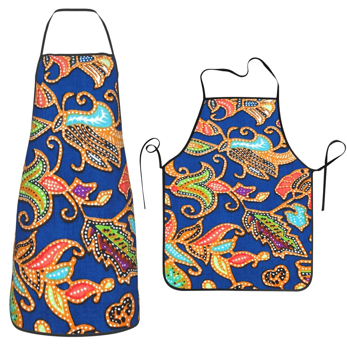 Фото Sarong Batik Kebaya фиолетовый фартук шеф-повара кулинария Tablier водостойкий нагрудник кухонный сарафан для чистки для женщин и мужчин живопись №1