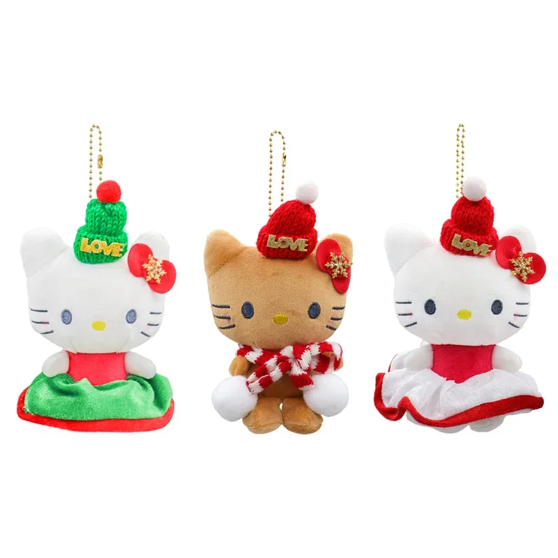 13 см Рождественский Kawaii Sanrio плюшевый брелок Hello Kittle мультяшная мягкая кукла