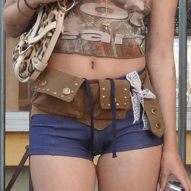 

Поясная сумка с шипами Hot Girl Cowgirl с широким поясом для джинсов Dresse Club Bar