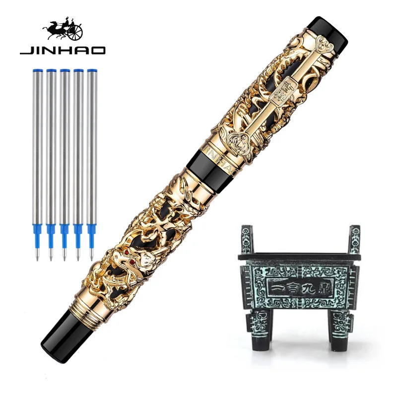 

Hot Selling And Luxury High Quality Gift Roller Golden Writing Latest Phoenix Ball Dragon Pen Design The Pens Jinhao