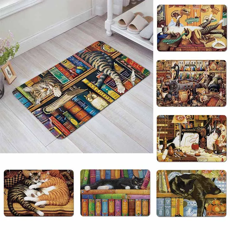 Home Decor Bedroom Large Carpet Mats Cat Animal Party Floor Mats Bookshelf Decoration Corridor Floor Mats
