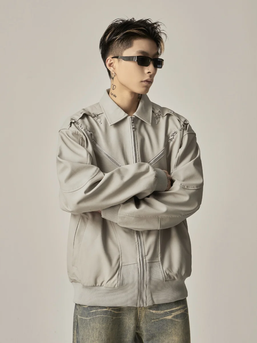 Американское винтажное пальто из искусственной кожи верхняя одежда мужская