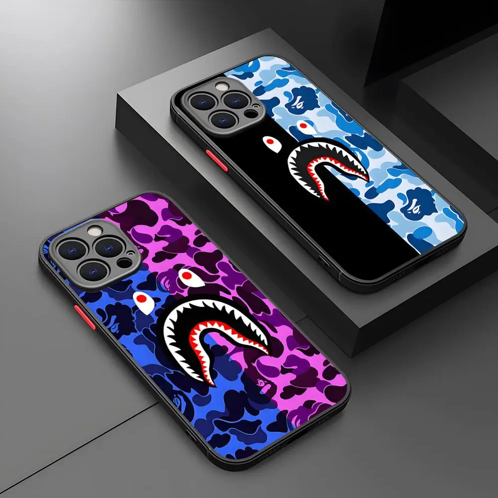 Phone Case A-Bathing -Ape B-BAPEs Matte Transparent Back For IPhone 16 15 14 13 12 11 Pro Max X XR XSMax 7 8 Plus Cover