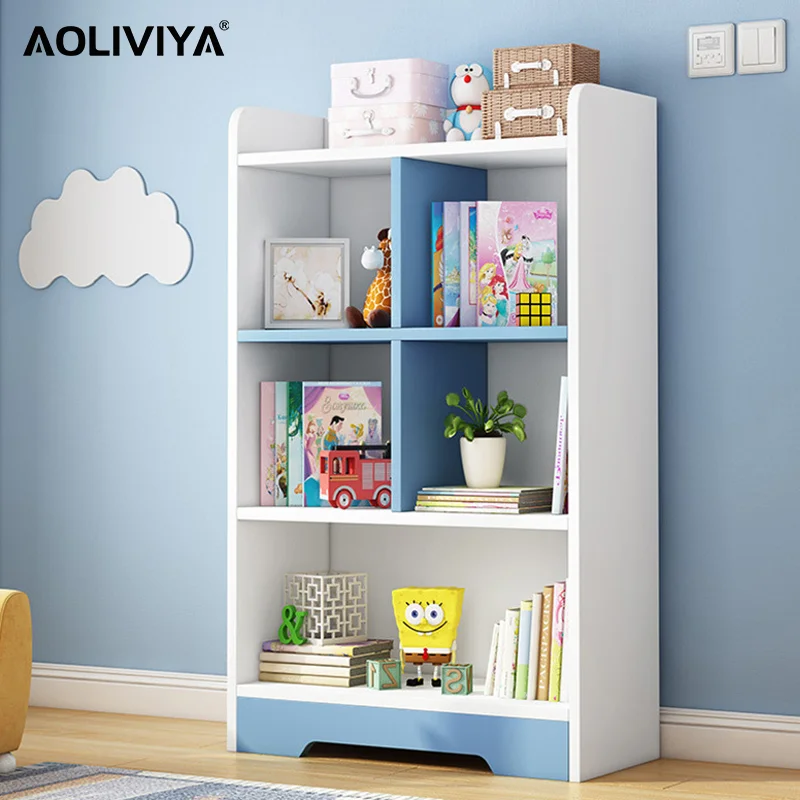 

AOLIVIYA Bookshelf Simple Shelf Student Storage Shelf Children's Room Multi-layer Floor-to-ceiling Small Bookcase ShuangHong