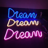 dream neon lighting for partyneon lamp on the wall battery usb double powered nightlight for indoor christmas wedding birthday