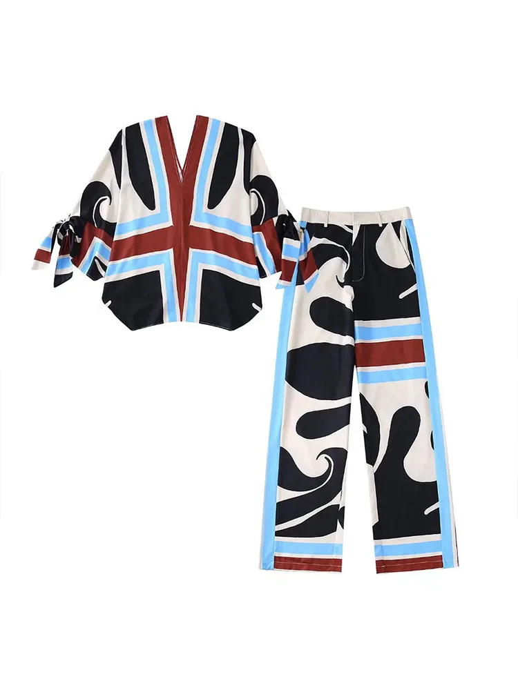 

Женская рубашка с бантом и V-образным вырезом, асимметричный Свободный Топ с длинным рукавом в стиле ретро, лето 2022