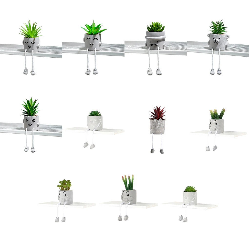 

Simulated Succulent Small Potted Plant - Cement Flowerpot With Realistic Texture Artificial Succulent Plant Have