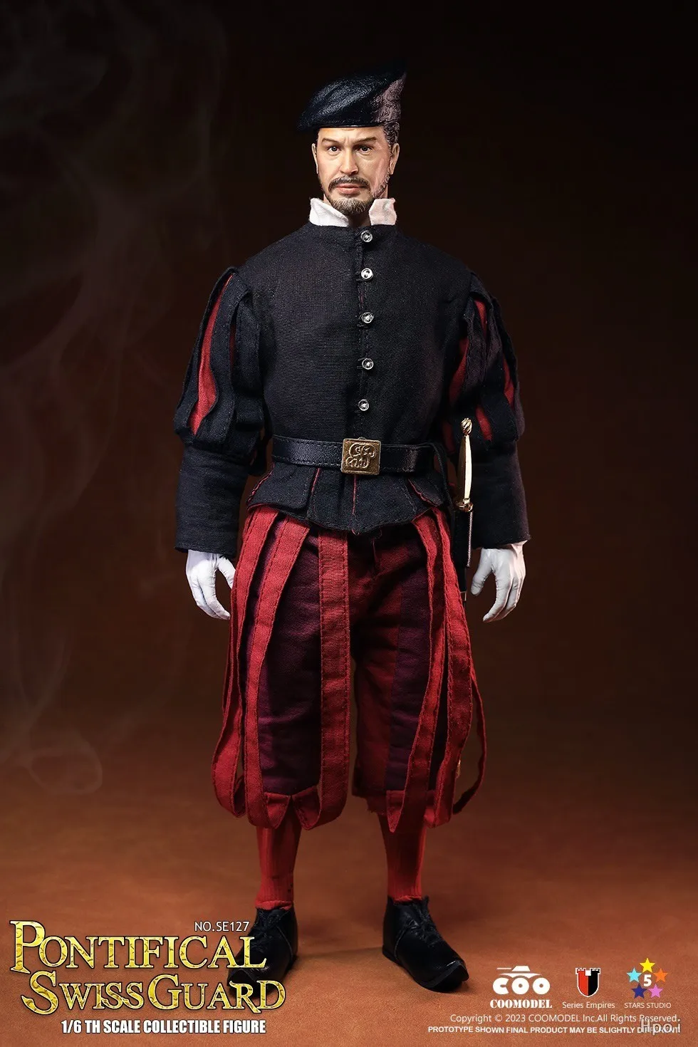 Фото 【MT】Оригинальная серия COOMODEL Empire SE127 SE129 PONTIFICAL SwISS GUARD, медная версия, 1/6, экшн-фигурка, игрушечная модель №2