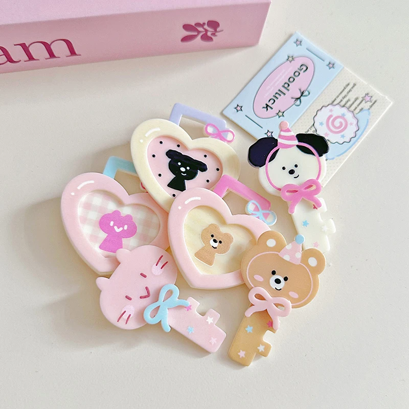 Форма замка и ключа заколка для волос с маленькими животными милая мультяшной