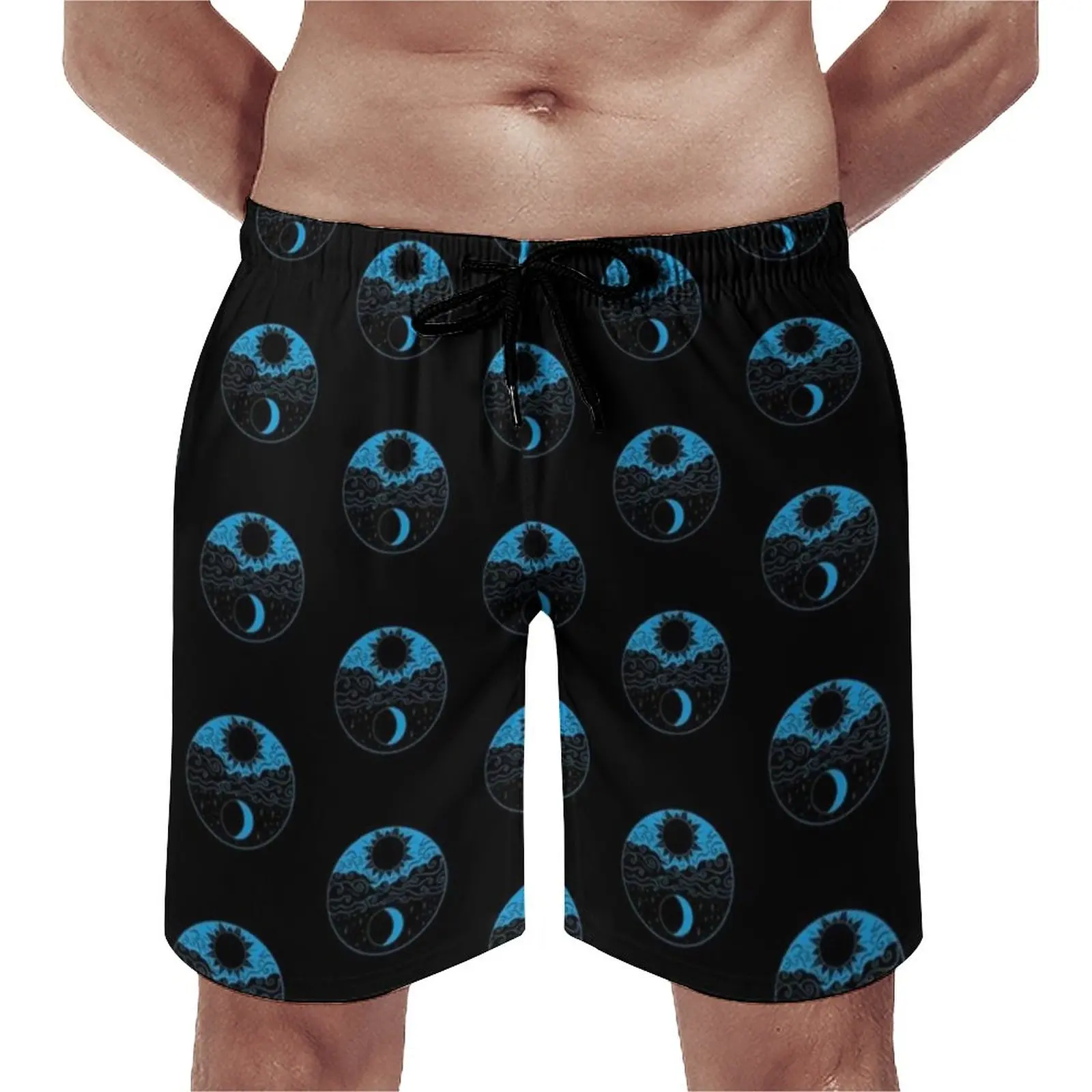 

Symbol Night Day Board Shorts Sun And Moon Print Funny Beach Short Pants Men Printing Large Size Swim Trunks Birthday Present