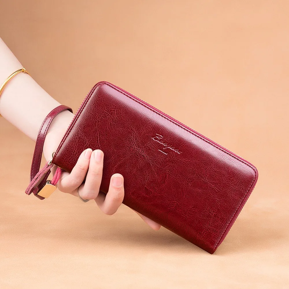 Клатч KAVIS из натуральной кожи удобный кошелек с зажимом для денег кредитницей и